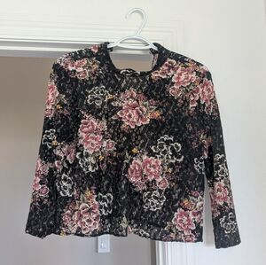 Zara Floral Lace Long Sleeve Top